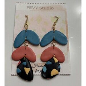 Colorful Polymer Clay Earrings – Lightweight Petal & Teardrop Statement Jewelry